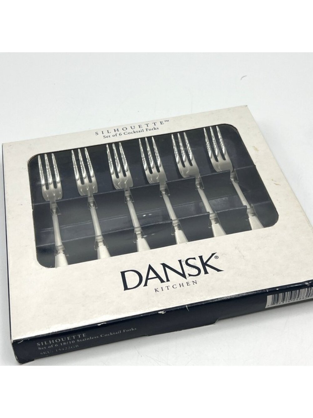 Dansk Silhouette Cocktail Seafood Forks Set of 6 Stainless Steel